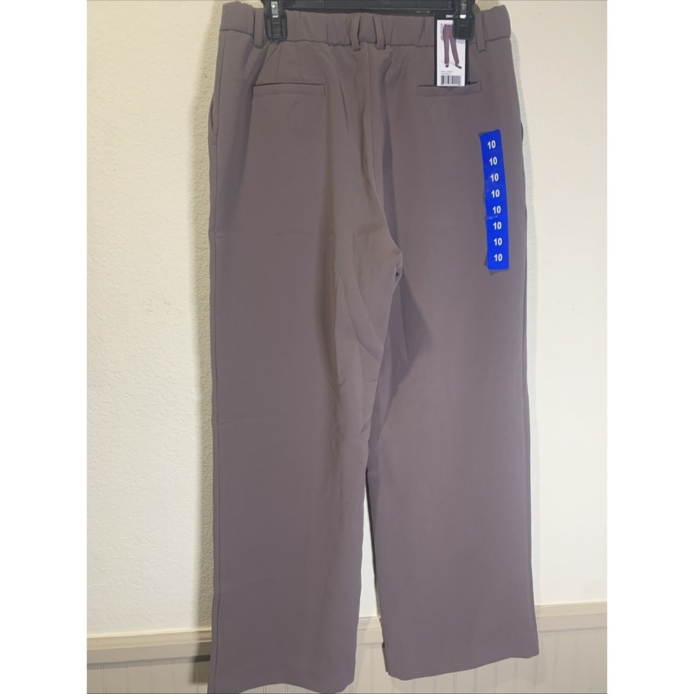 NEW DKNY Women's High Rise Wide Leg Dress Style Career Pants Size 10 Brown - Picture 5 of 7